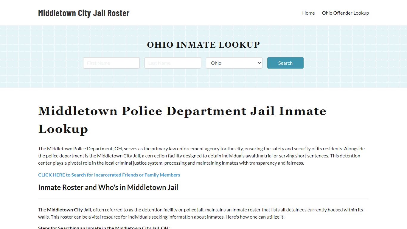 Middletown Police Department & City Jail, OH Inmate Roster, Arrests ...